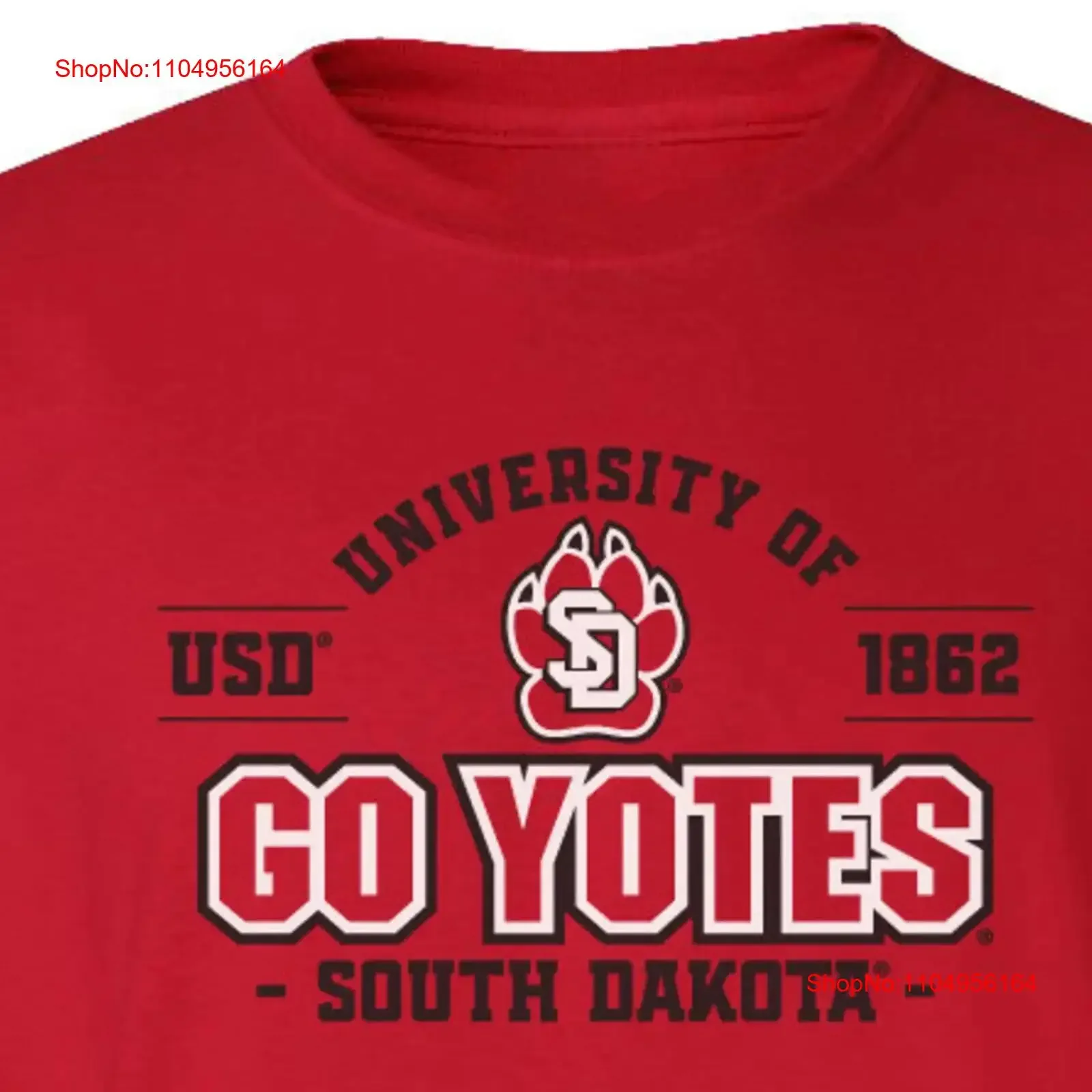USD Coyotes T-Shirt South Dakota Go Yotes Coyote Apparel Big Tall Vintage Washed Streetwear Atmungsaktiv Bequem Vielseitig
