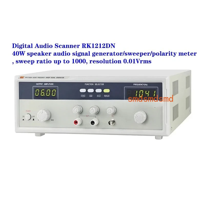 Digital display audio scanner, 40W speaker audio signal generator/scanner/polar meter RK1212DN, sweep ratio up to 1000