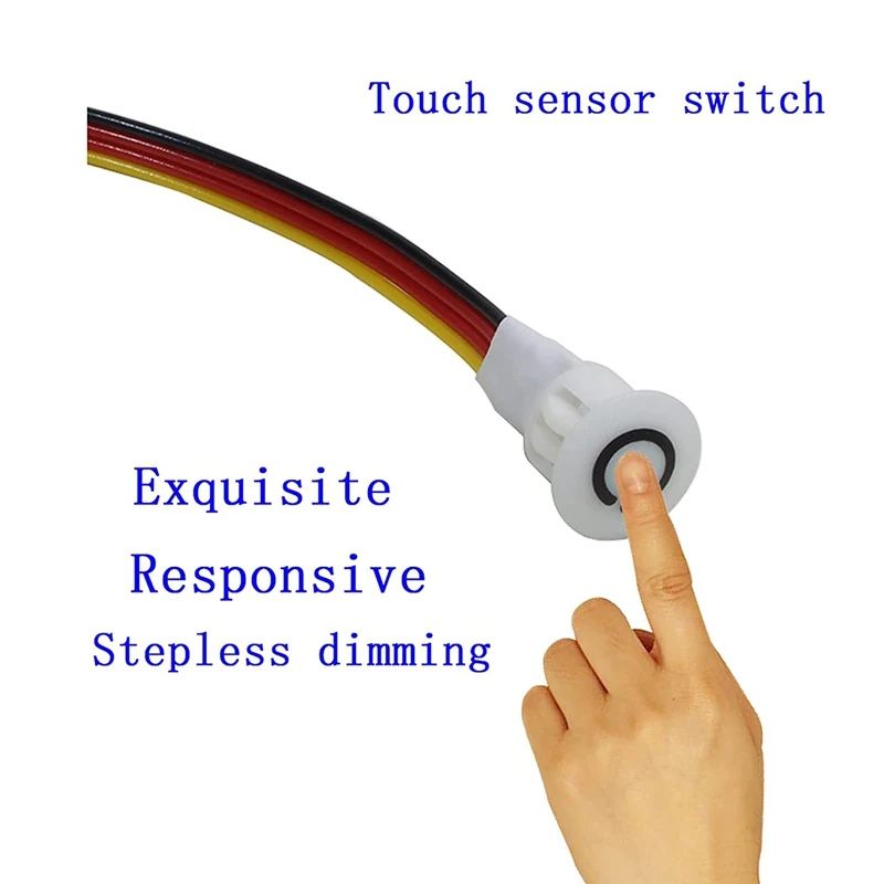 2Pcs Touch Dimmer Switch DC3.7V 5V 12V Stepless Dimmer Switch Sensor For LED Light, RV, Cabinet, Wardrobe And Strip