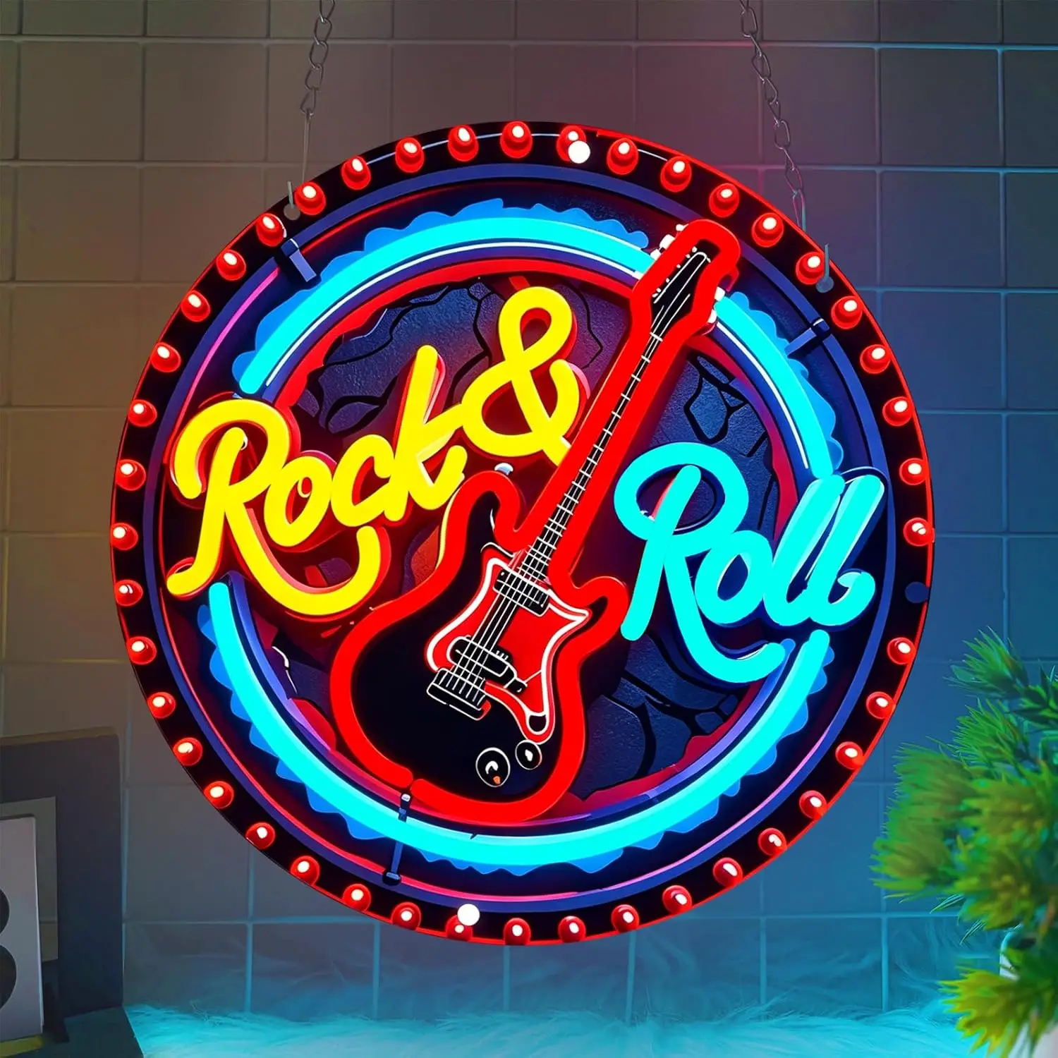 

Rock and Roll Neon Sign USB Powered LED Neon Light for Bar Music Studio Party Gaming Room Bedroom Decoration Gift