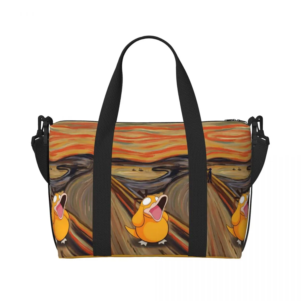 

Изготовленная на заказ большая сумка-тоут с большими утками для женщин, анимированная пленка, сумка через плечо, пляжная дорожная сумка для спортзала