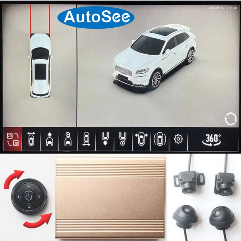 Voor Ssanyong Torres Tivolan 360 Graden Camera Bird Eye 3d Panoramisch Zicht Voorkant Achterzijde Surround Backup Reverse 4K Dash Systeem