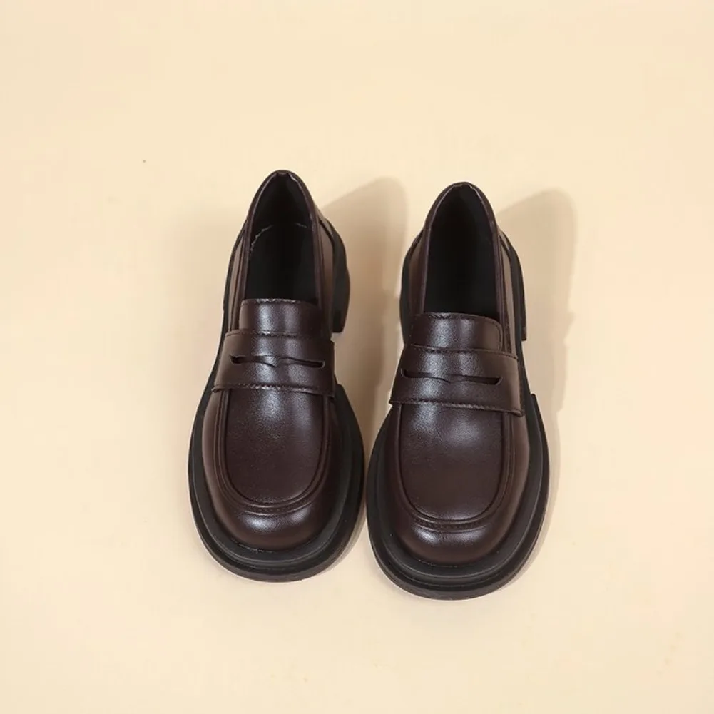 2026 Neue japanische College-Studentenschuhe im Cosplay-Lolita-Stil für Damen/Mädchen – Modische schwarze/kaffeebraune Uniform-Plateau-Schuhe – Detail 11