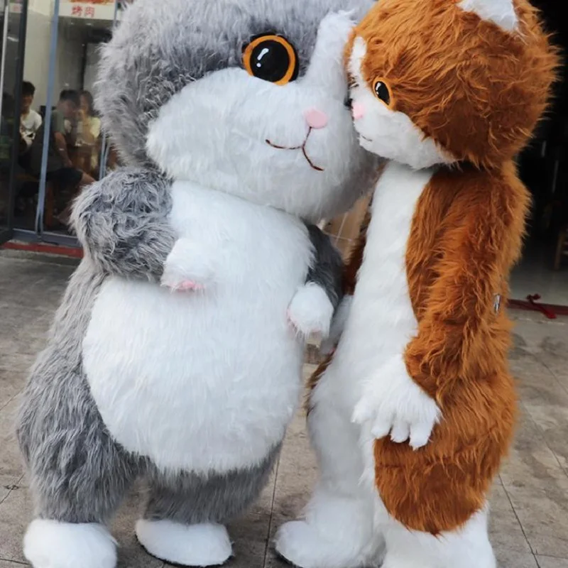 Orange Cat Inflatable Suit Giant Cats Cosplay Mascot Costume For Adult Cartoon Mascotte Performance Party Dress Up Doll Clothing