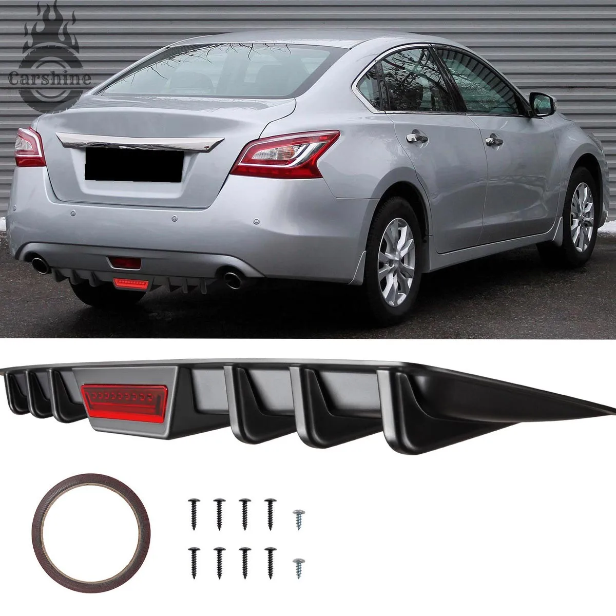 

For Nissan Teana Car Rear Bumper Wing Diffuser Spoiler Splitter Lip Shark Fins
