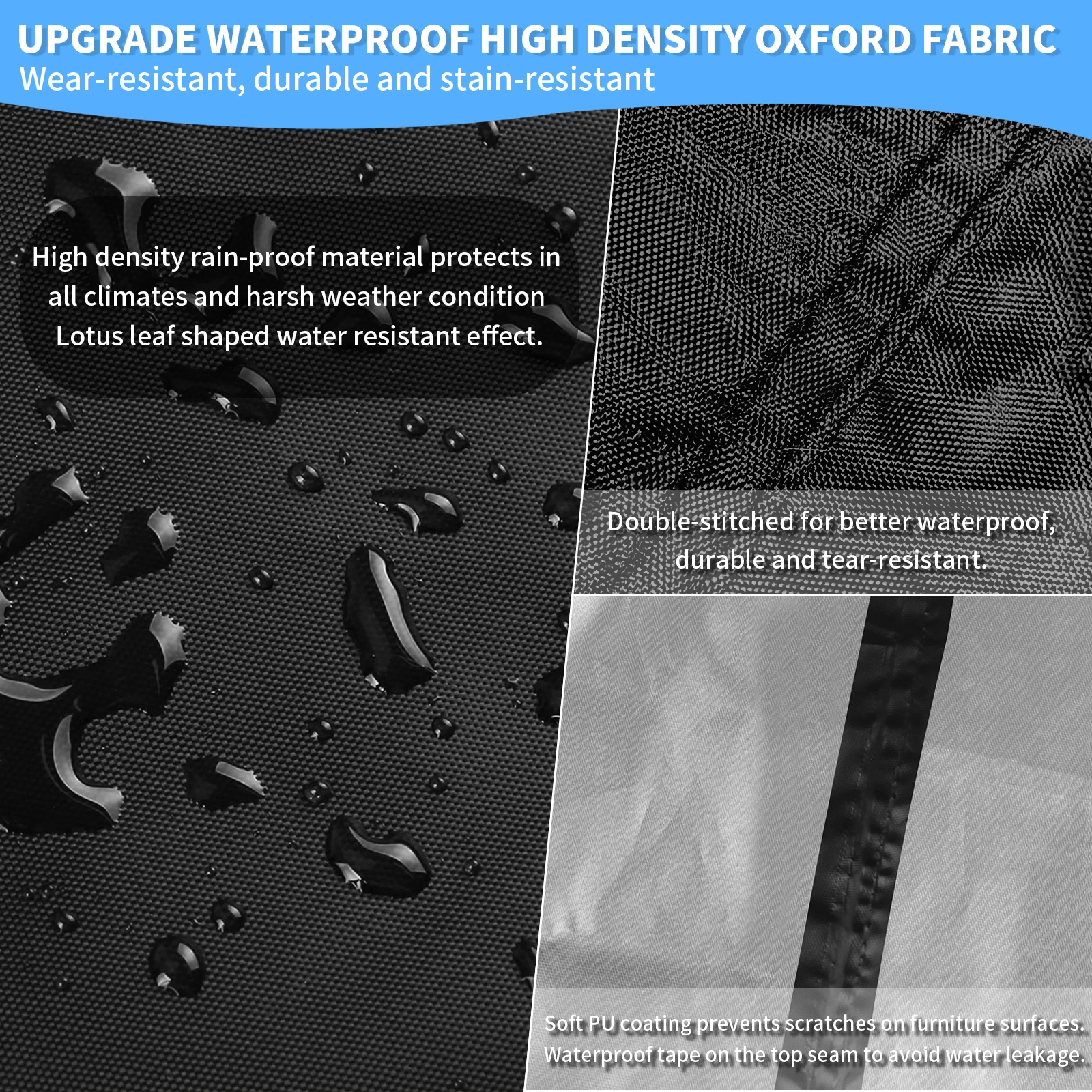 غطاء أريكة مقطعي مقاوم للماء في الهواء الطلق، غطاء أريكة عالي التحمل على شكل حرف L، أغطية أريكة الحديقة، أثاث الحدائق، حماية من الطقس