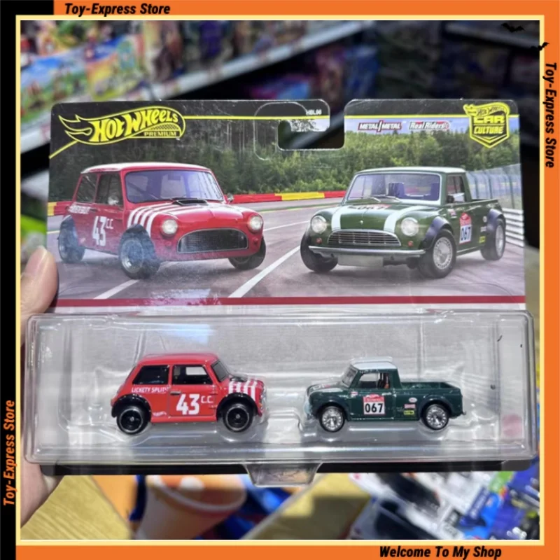 Hot Wheels Premium 2025 Car Culture 2-Packs Hotwheels 1/64 Car Model Children Toys Morris Mini Austin Mini Pickup Boys Kids Toys