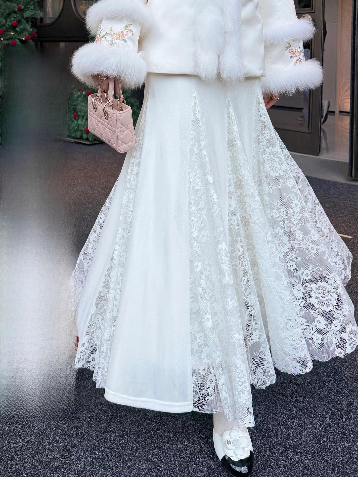 

Зимняя бархатная юбка-русалка для женщин, новая модель, с высокой талией, кружевная, в форме хвоста русалки, нежная, теплая, из полиэфирного волокна, А-силуэт