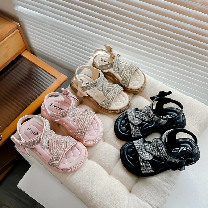 

Детские сандалии для девочек 2026: Новая летняя коллекция, модные сандалии-принцессы со стразами для маленьких и больших девочек