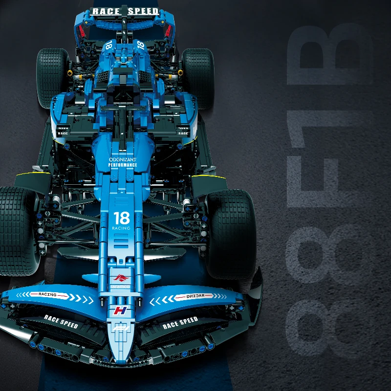 W magazynie 1:8 MOC techniczne wyścigi klocki montaż pojazdów cegły zabawki modele dla dzieci zestaw prezentów urodzinowych