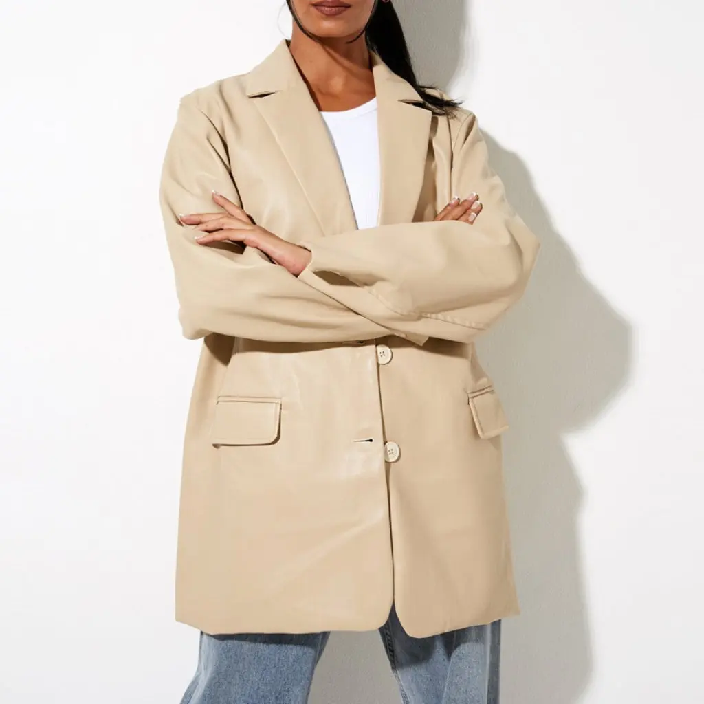 

Women's Leather Jacket Casual Warm Autumn Winter European American Style Leather Coat for Women's Clothing