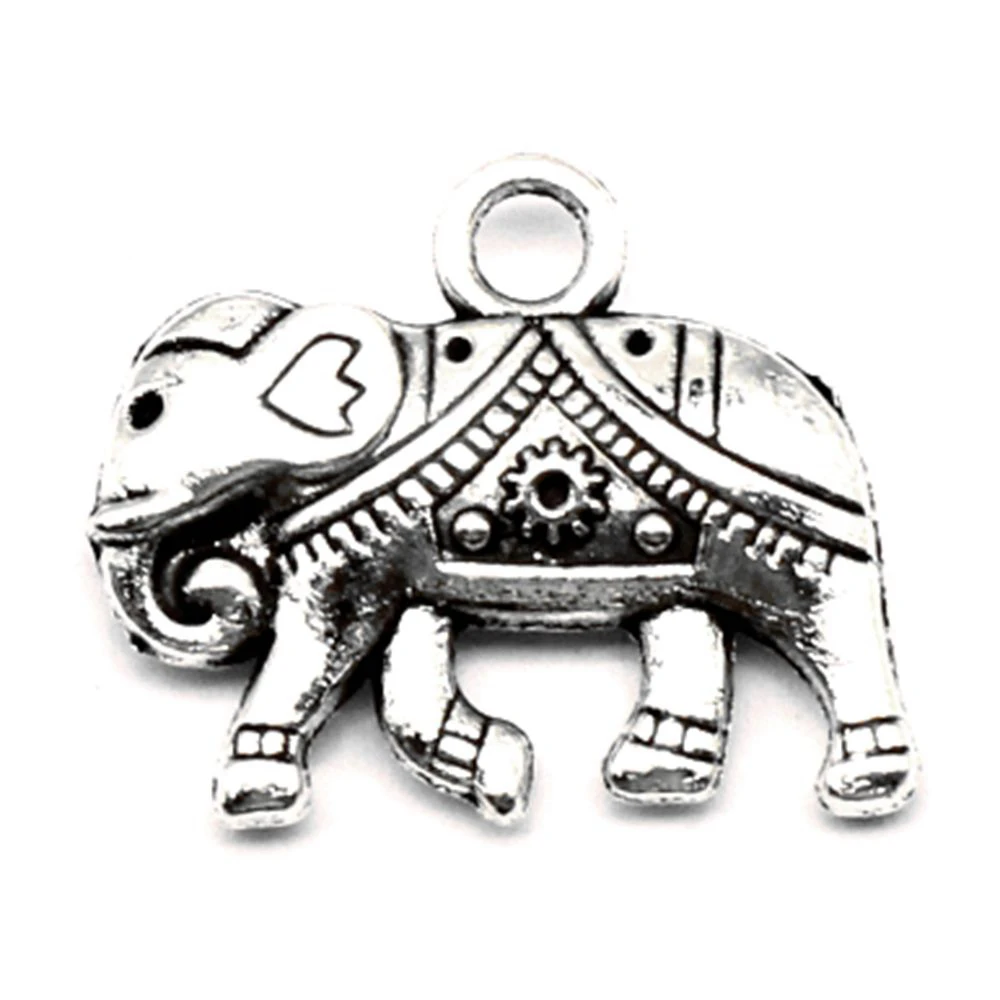 5pcs 17x21mm Elephant Charms Pendant Diy Accessori For Woman Jewelry Diy Antique Silver Color