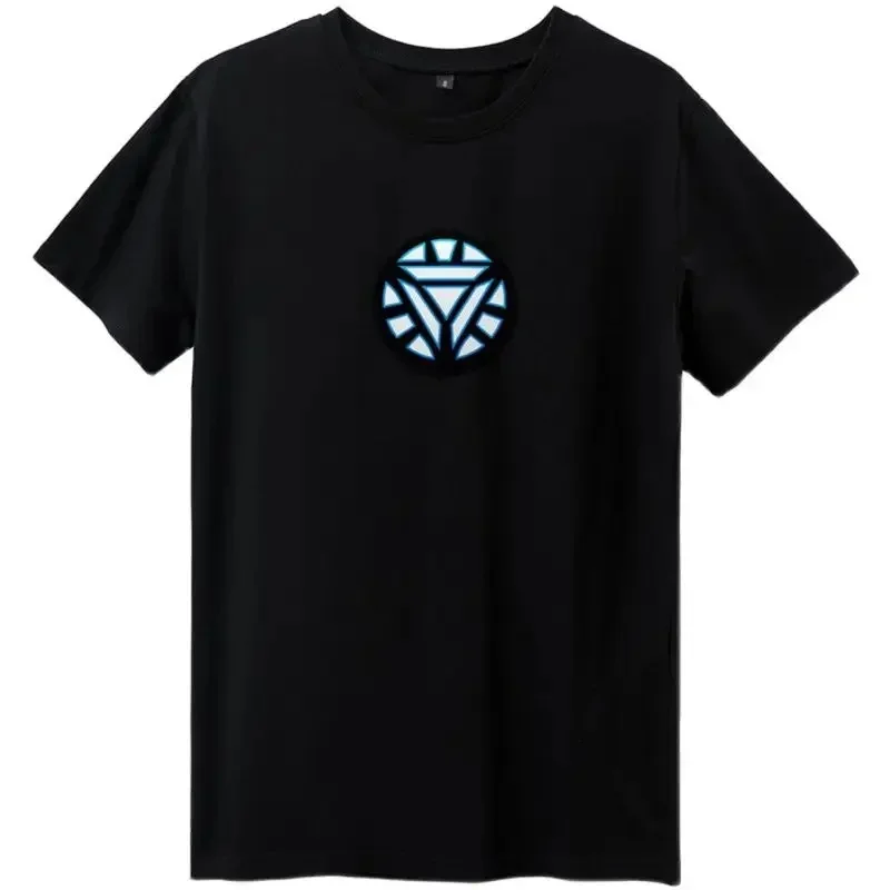 Iron Man touch luminoso T-shirt ferro costume cosplay led T-shirt per adulti e bambini T-shirt per oggetti di scena per feste di Halloween