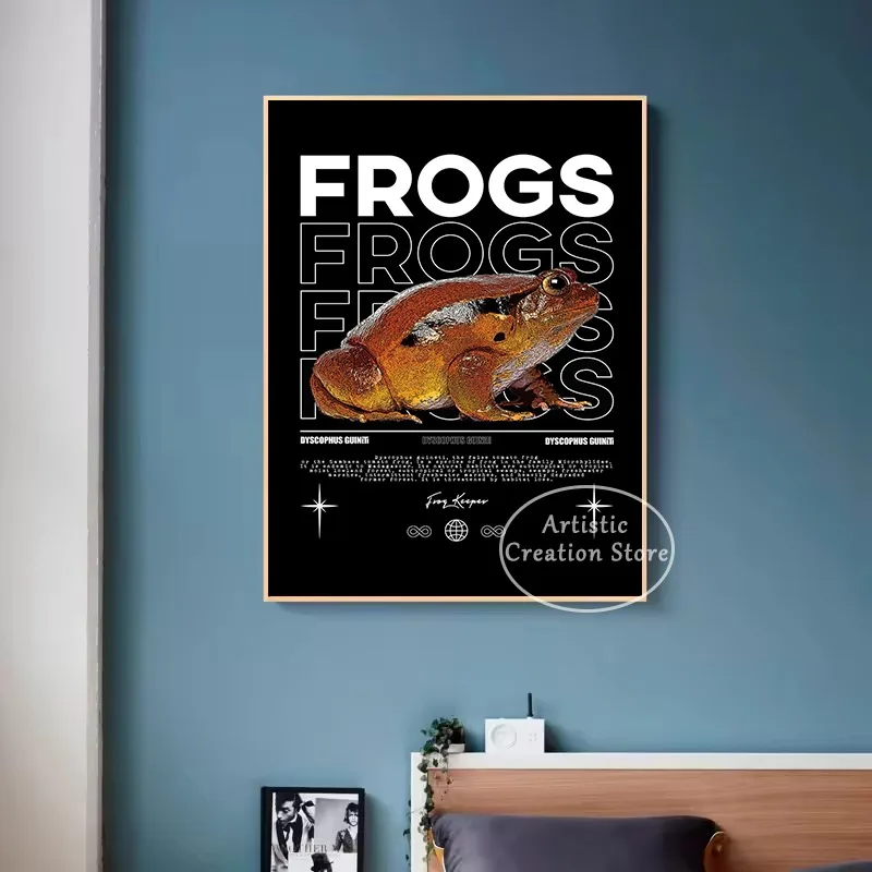 Frog Amphibian Animals Guide Milk Frog Dart Frog Aesthetics Poster Canvas Painting Wall Art Pictures Home School Decor Gift