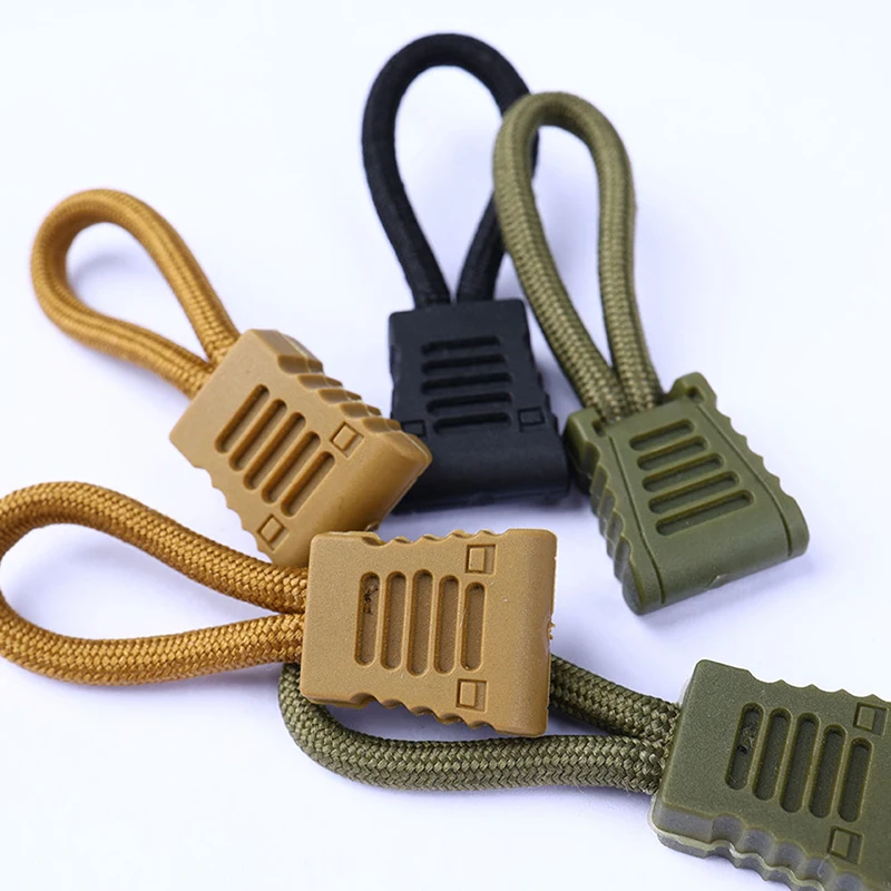 10pcs Replacement Clip Zipper Pull Puller End Fit Rope Tag Fixer Zip Cord Tab Buckle Travel Bag Suitcase Backpack Outdoor Tool