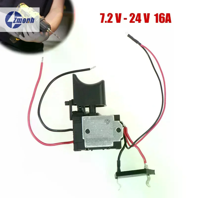 DC 7.2-24V Electric Drill Dustproof Speed Control Push Button Trigger Switch E-Wrench Switchs Replacement Power Tool Accessories