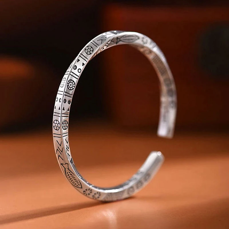 New Vintage Bangle For Men Women Mobius Twisted Cuff Bracelet Unisex Casual Pulseira Gents Jewelry Mobius Ring Totem Bracelet