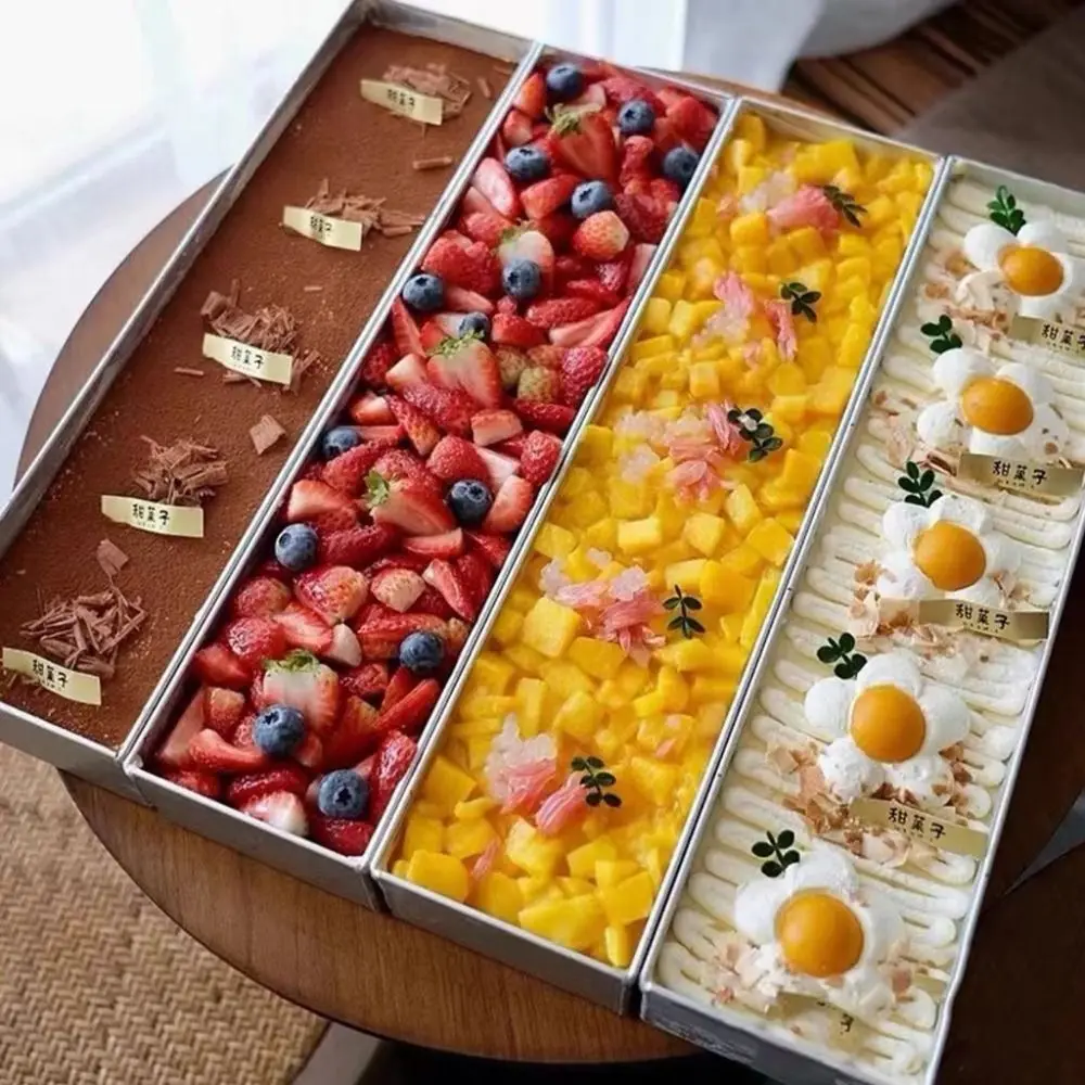 

Rectangle Tiramisu Making Molds With Removable Side Panel Nonstick Cake Pan Stainles Steel Cheesecake Pan Kitchen Accessories