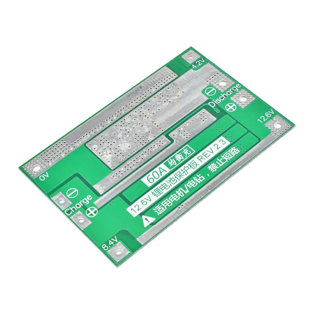 3S 60A Li-ion Lithium Battery Charger Protection Board 18650 BMS For Drill Motor 12.6V Enhance/Balance