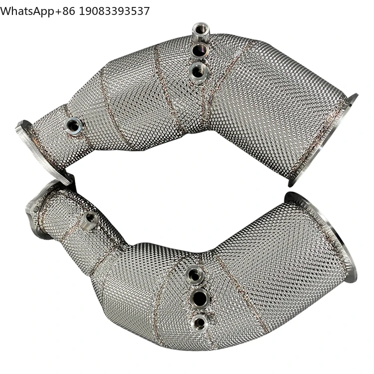 High-Quality RS4 RS5 2.9T CSK Downpipe End Exhaust EA839 Catted Downpipe With Heat Shield for Audi