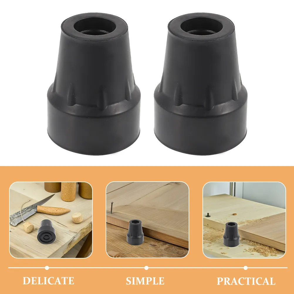4Pcs Walking Stick Rubber Tip Covers Anti-Skid Wear Resistant Easy Install for 19Mm Metal Wooden Canes Trekking Pole Replacement