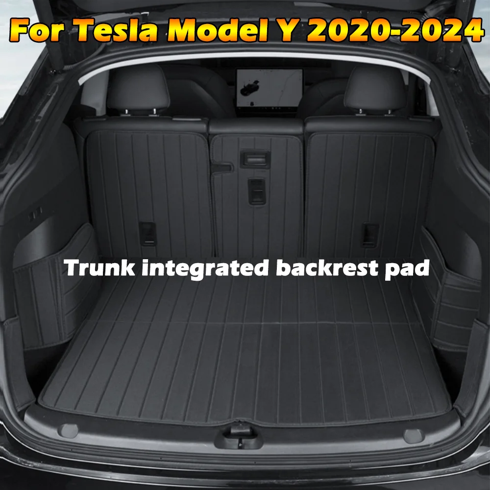 For Tesla Model Y 2020-2024,Trunk Integrated Backrest Pad Scratch Resistant Fully Wrapped and Connected Side Guard Accessories