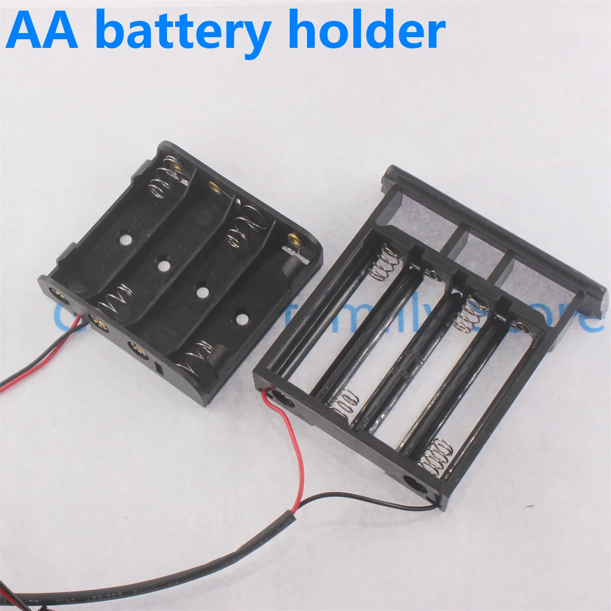 AA battery box, 4 AA batteries, hotel door lock battery box, battery case, smart lock battery seat with plug and socket