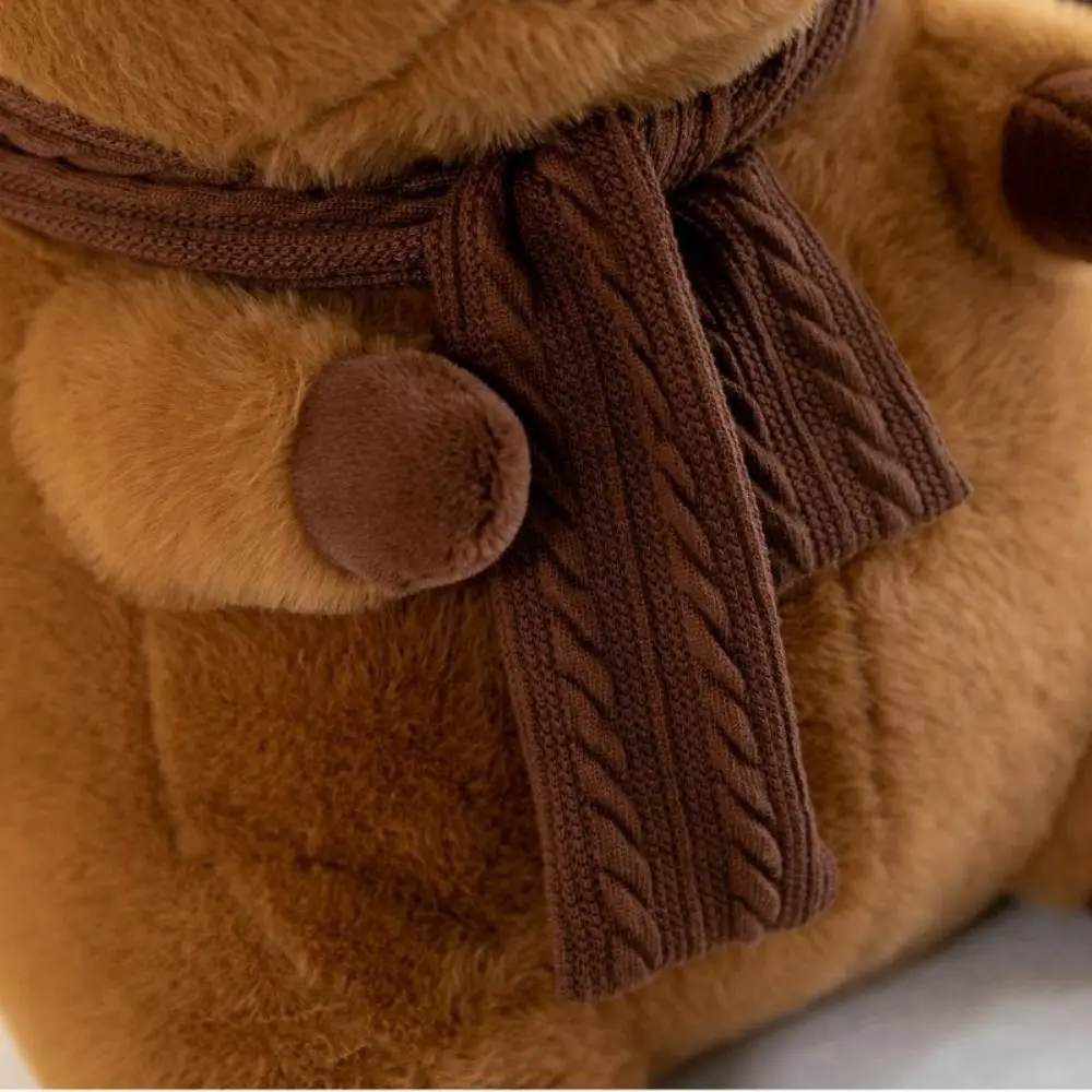 ผ้าพันคอที่ถอดออกได้ผ้าพันคอ Capybara ตุ๊กตา Plush ตุ๊กตาตุ๊กตาจําลอง Capybara เครื่องประดับ PP ผ้าฝ้ายตุ๊กตา Capybara