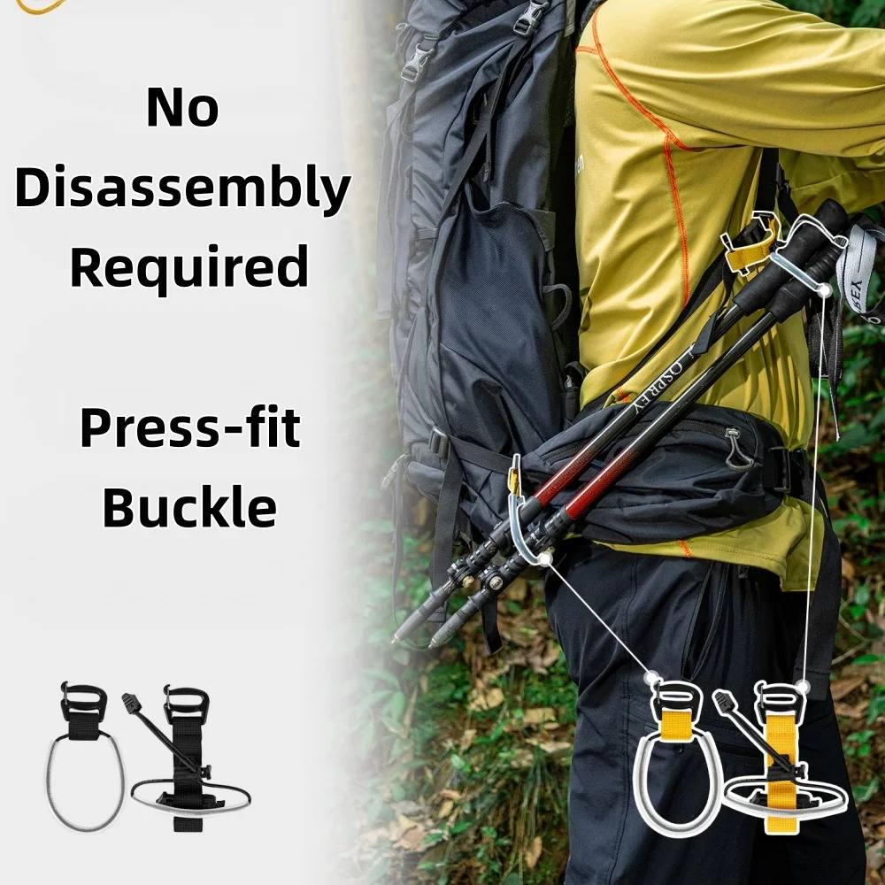 Outdoor Camping Trekking Pole Holder Hiking Pole Fixing Strap No Disassembly Easy Elastic Loop Quick Install Backpack Accessory