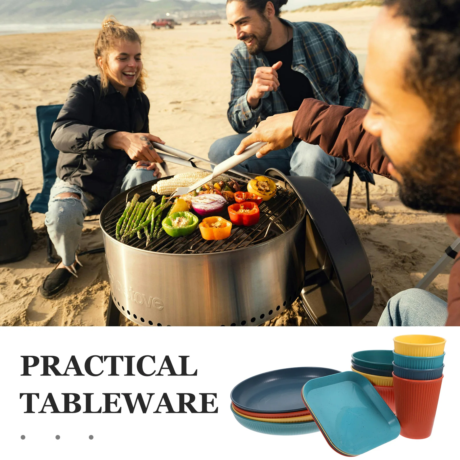

1 Unbreakable Dinnerware Set Plates Bowls Cups Outdoor Camping Party Lightweight Pp Tableware Dish Set For Patio Bbq Resistant