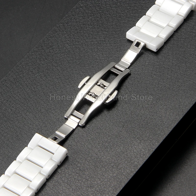 For Armani DW Omega Rossini Speedmaster Ceramic WatchStrap Air Permeable No Stuffiness Resists Acid Alkali with Lustrous Surface