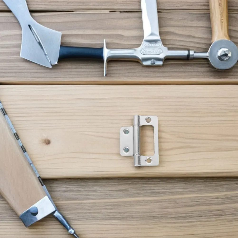 

12Pcs Stainless Steel Silent Cabinet Hinges Heavy Duty Flat Design for Kitchen Wardrobe Furniture Self Closing Door Hinges