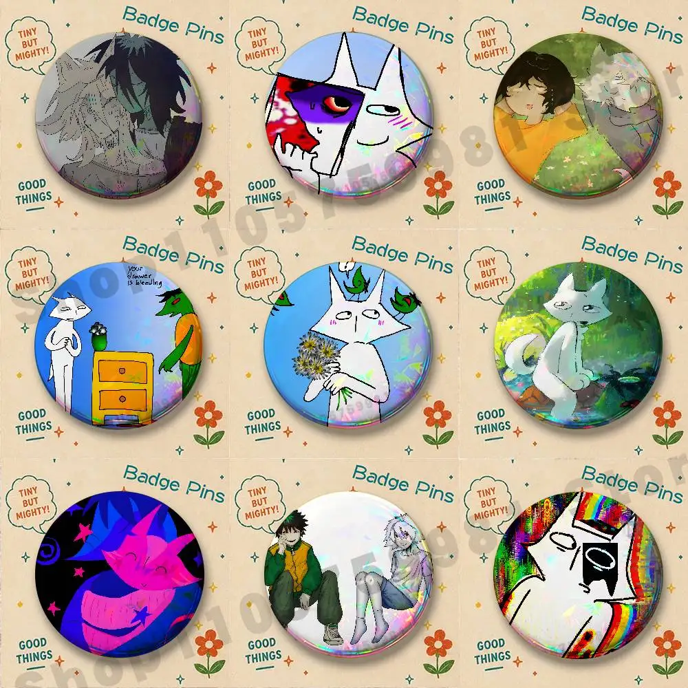 Anime H-House Of Puso Bayani Round Pins Cartoon Brooches Stylish Ornament Badge for Backpack Accessorys Gifts