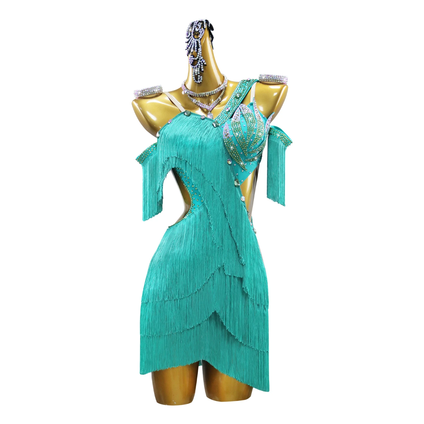 Costume de danse pour filles, robe latine pour femmes, vêtements d'entraînement de bal, spectacle de salle de bal, Costume à franges pour fêtes de carnaval pour enfants, 2025