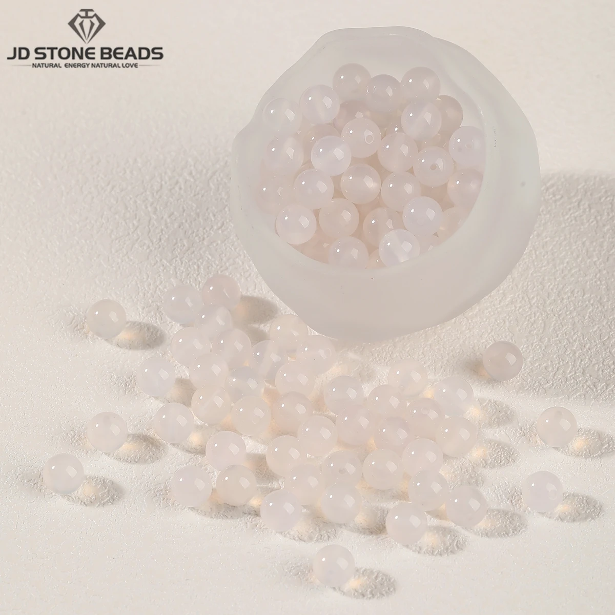 10 Pcs/lot Natural Stone White Agate Bead 7A Round Loose Spacer Bead 6 8 10mm for Jewelry Making DIY Bracelet Necklace Accessory