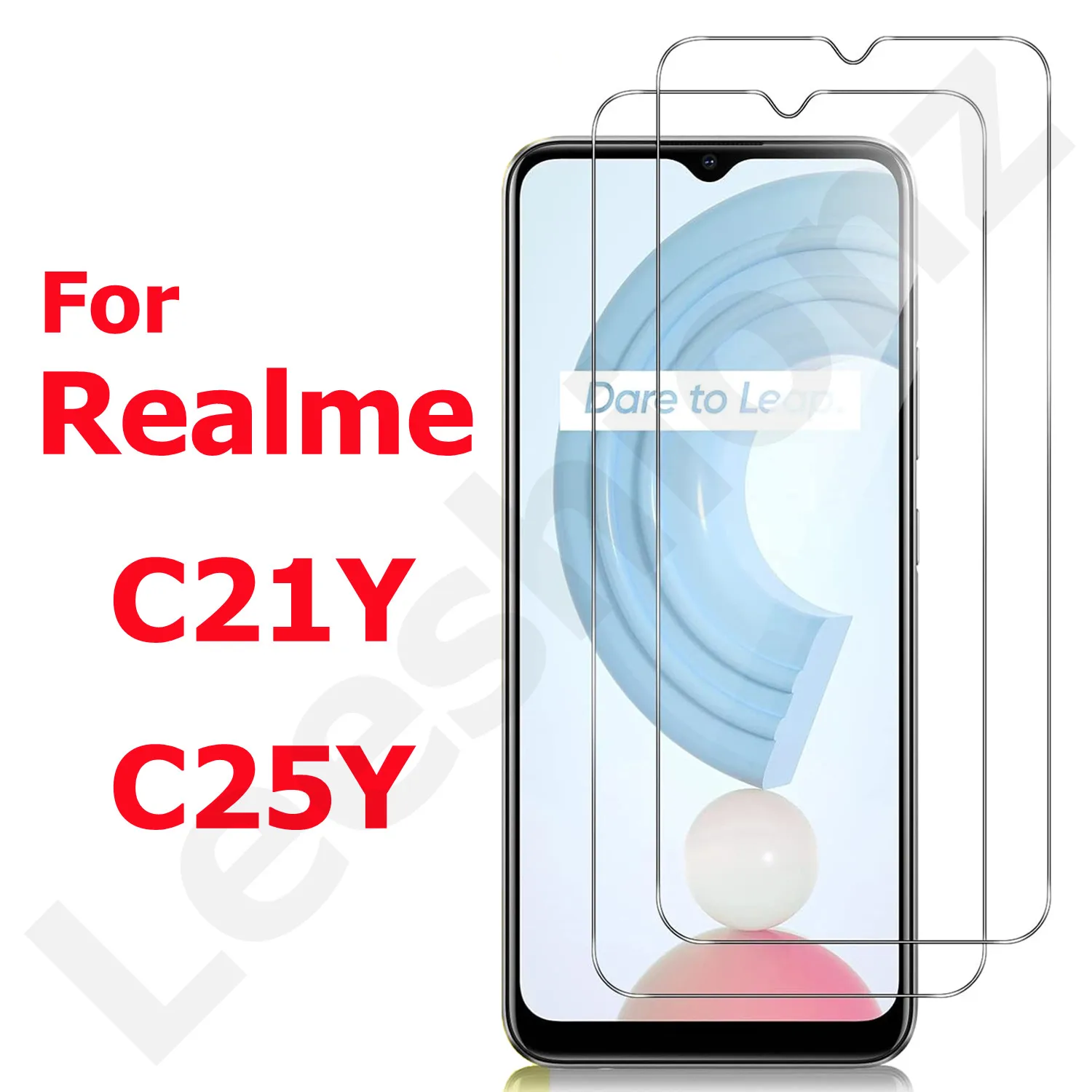 

For Realme C21Y C25Y tempered Glass protective film, scratch resistant and bubble free, 9H hardness
