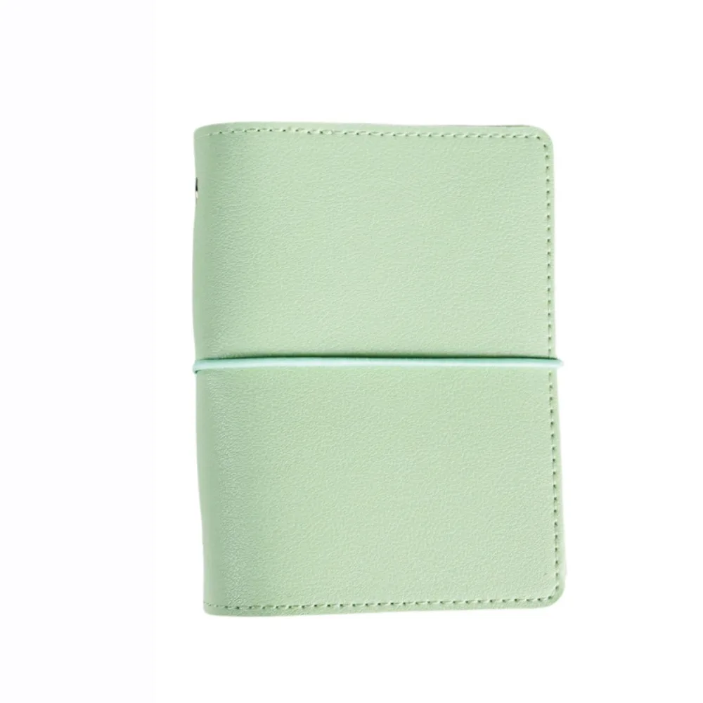 M5 Size Mini Loose-leaf Notebook Faux Leather Photo Display Ring Binder Album 5-Ring Binder Card Collection