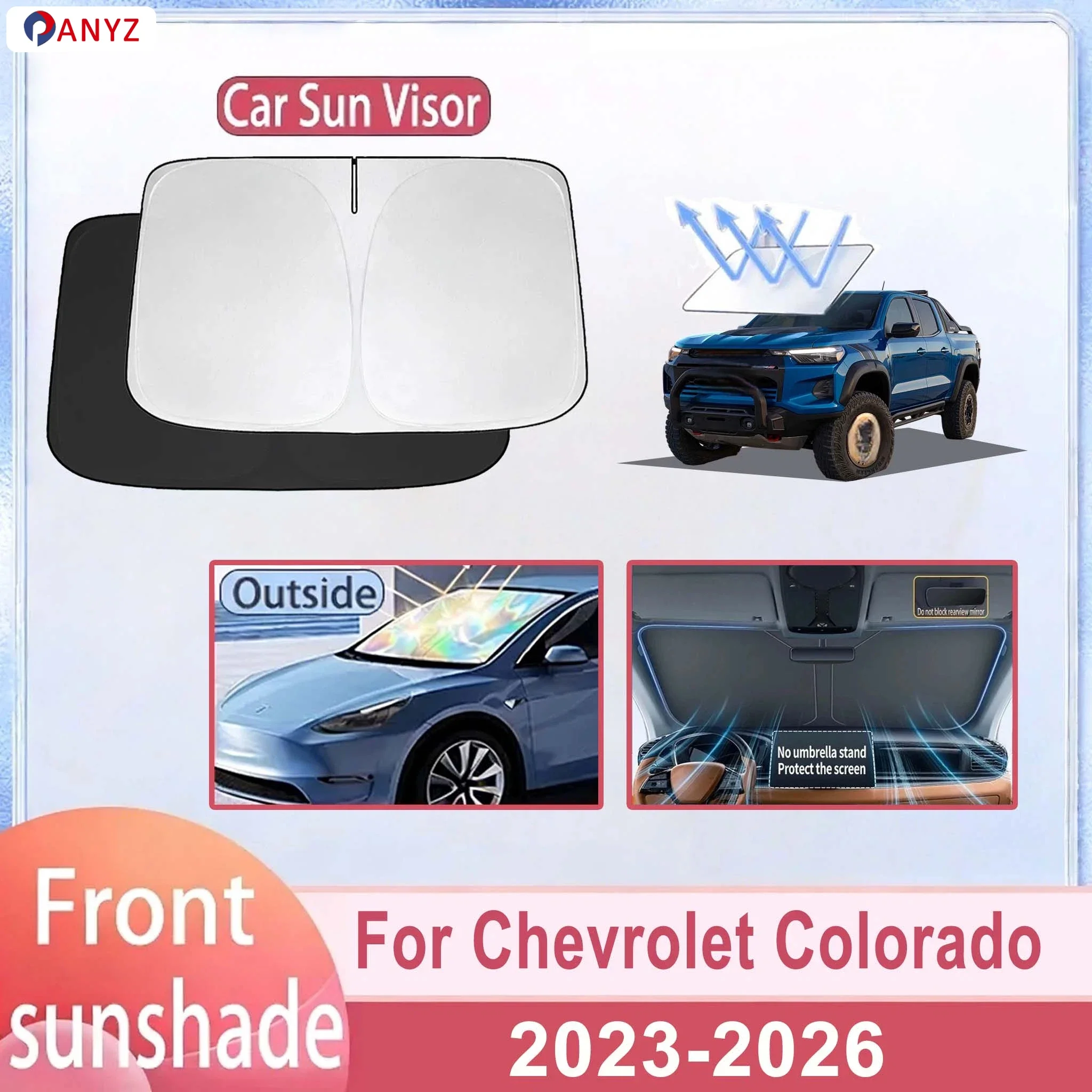 

For Chevrolet Colorado 2023-2026 Car Windshield Sunshade Cover Front Window Sun Shade Heat Insulation Summer Auto Accessories