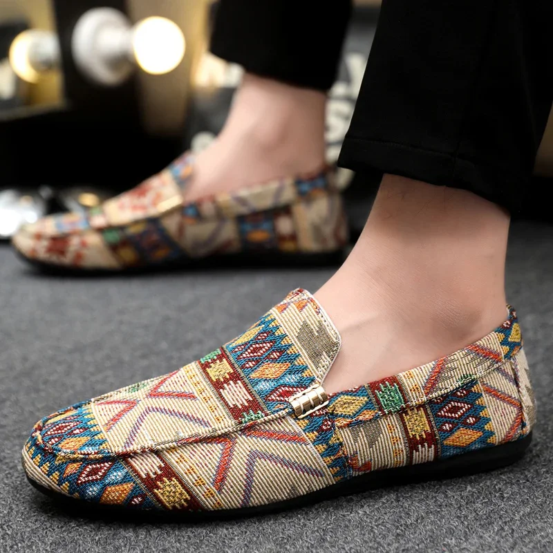 Men's Casual Shoes Outdoor Summer Breathable Man Loafers Lazy Shoes Non-slip Flats Driving Shoes Comfortable Walking Sneakers