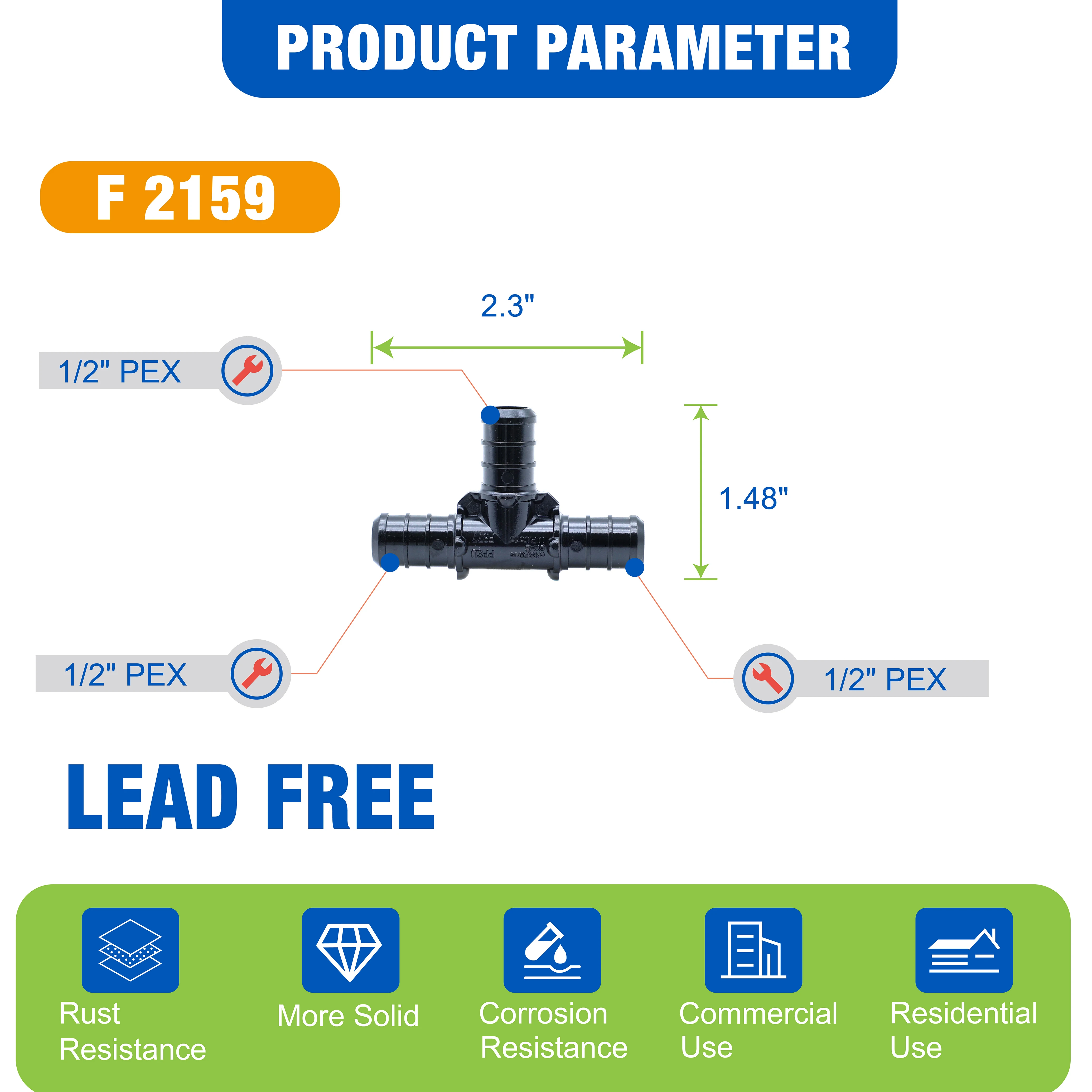 KING SMART PPSU Crimp/F2159 PEX 1/2