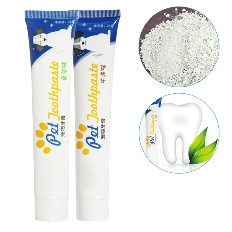 Pet Teeth Cleaning Beef Flavor Vanilla Toothpaste Dogs Cats Teeth Grooming Cleaning Tool Teeth Cleaning Oral Gum Care Supplies