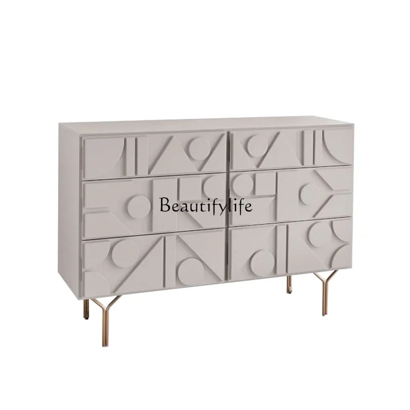 

yj57 Nordic Retro Style Chest of Six Drawers Bedroom Multi-Functional Storage Simple Modern Chest of Drawers