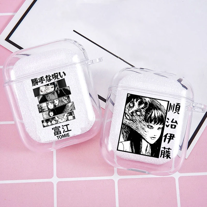 Junji Ito Collection Tees Horror Soft silicone TPU Case For AirPods Pro 1 2 3 PRO2 Clear Wireless Bluetooth Earphone Box Cover