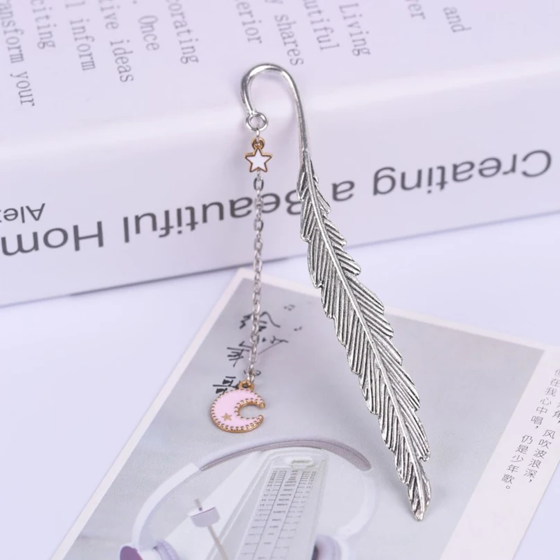 Metal Feather Bookmark School Supplies Separador De Libro Book Accessories Marque Page Bookmarks Marcapaginas Cute Book Mark