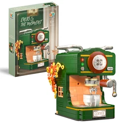 Creative Vintage Coffee Machine Retro Camera Building Blocks Mini Bricks Classic Projector Telephone MOC Toys For Children Gifts