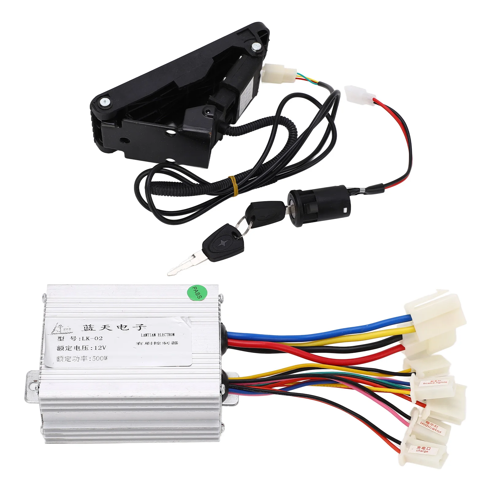 12v 500w Electric Tricycle Controller, Electric Bicycles Conversion Kit 12V 500W Brushed Motor Controller with Foot Throttle Ped