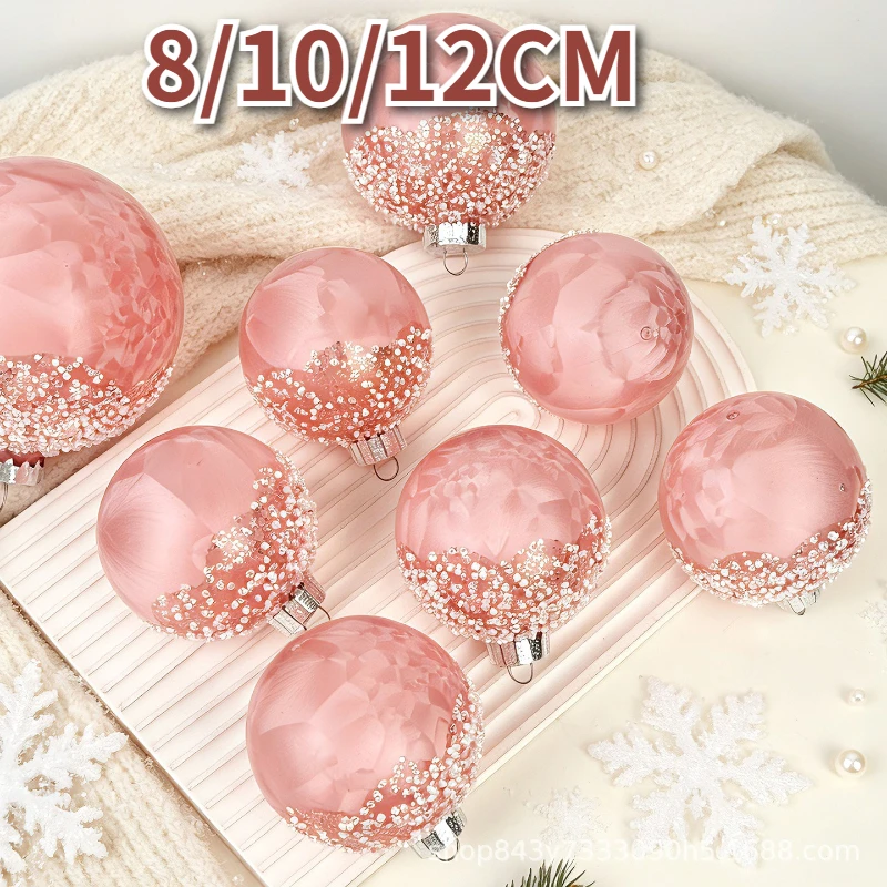 Ornament Ball Set - 8/10/12CM 2/6 szt. Różowe bombki świąteczne