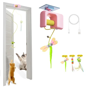 Rechargeable Hanging Feather Cat Toy 1