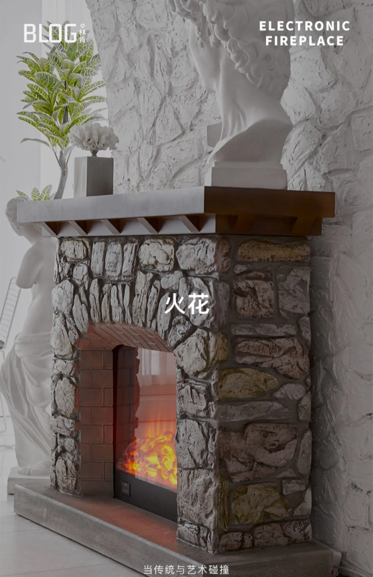 American Fireplace Curio Cabinet Simulation Flame Heater Household Electronic Custom European Fireplace