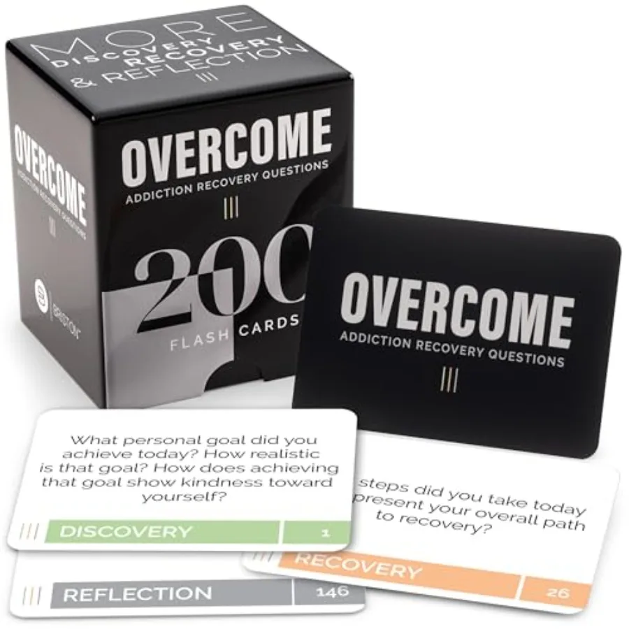 

Briston Overcome Addiction Recovery Flash Cards 200 Therapy Question Cards for Group Counseling Sobriety and Mental Health Refl